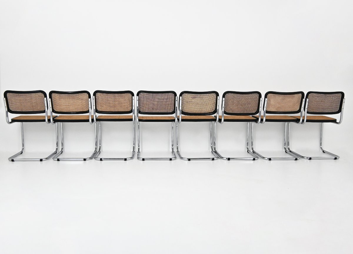 Set Of 8 Marcel Breuer B32 Dining Chairs-photo-4