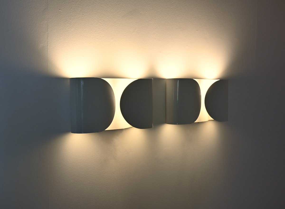 White Foglio Sconces By Tobia & Afra Scarpa For Flos, 1960s, Set Of 2-photo-2
