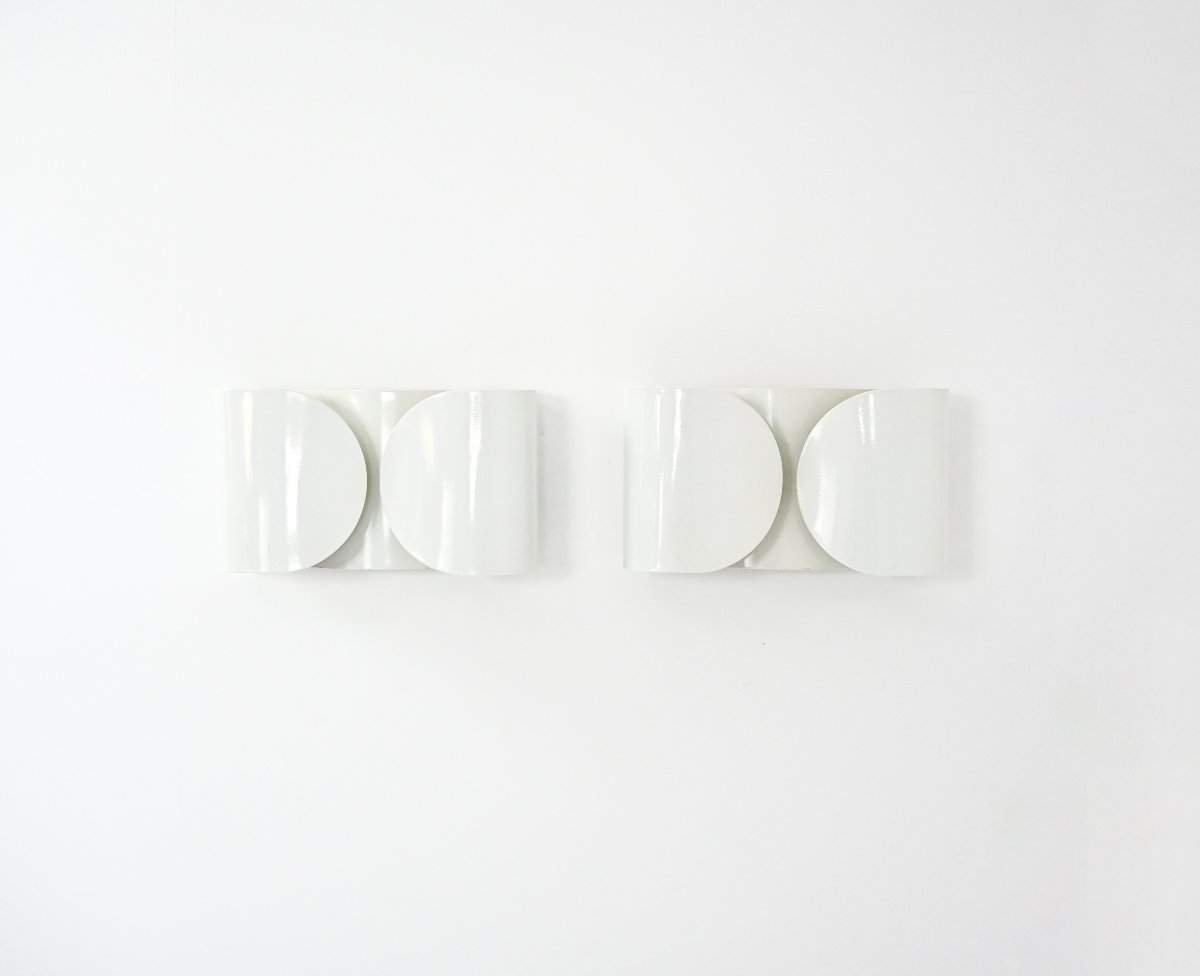 White Foglio Sconces By Tobia & Afra Scarpa For Flos, 1960s, Set Of 2-photo-3