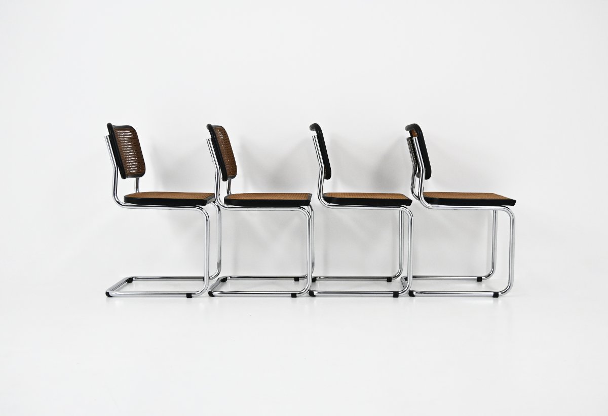 Set Of 4 Marcel Breuer B32 Dining Chairs-photo-3