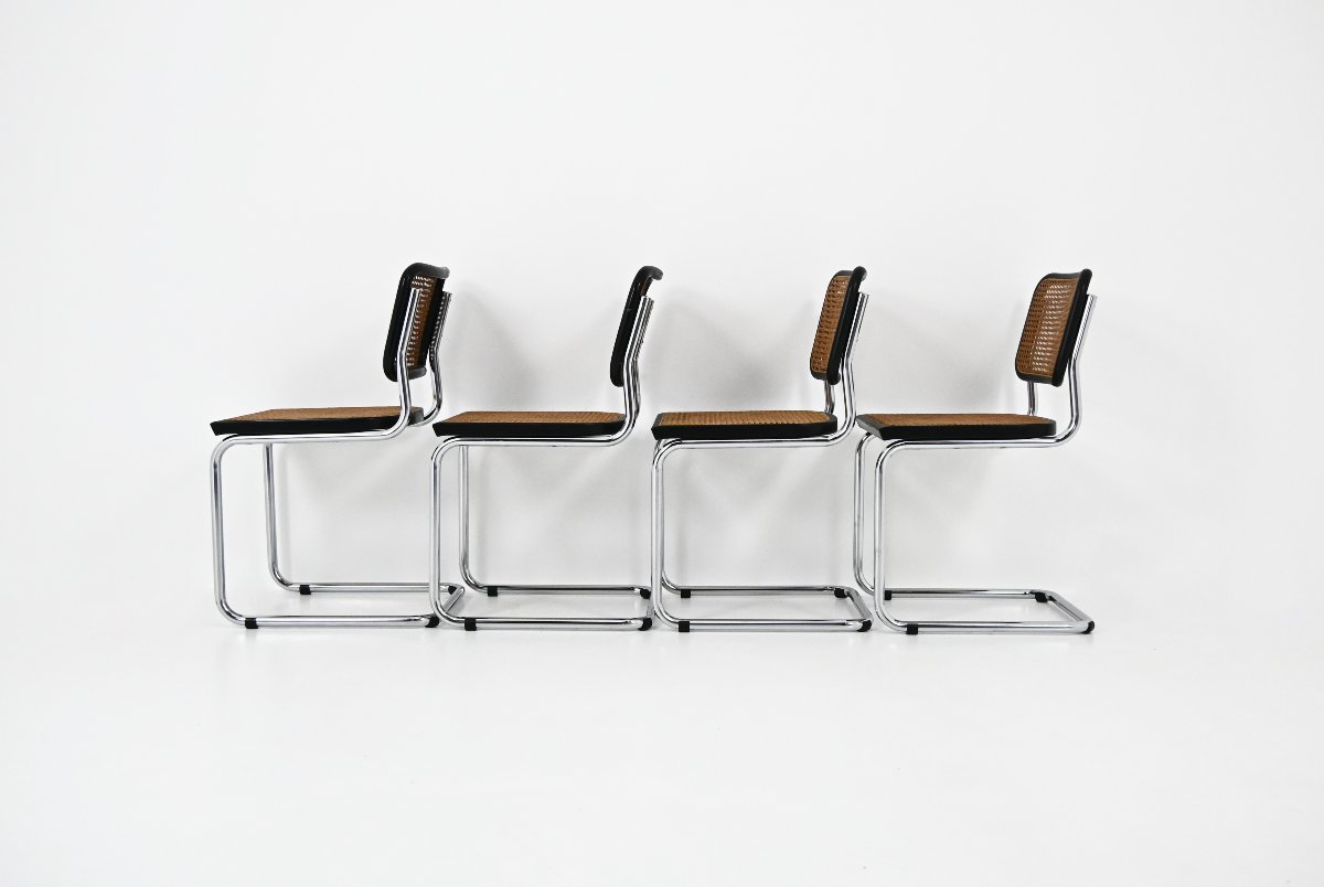 Set Of 4 Marcel Breuer B32 Dining Chairs-photo-4