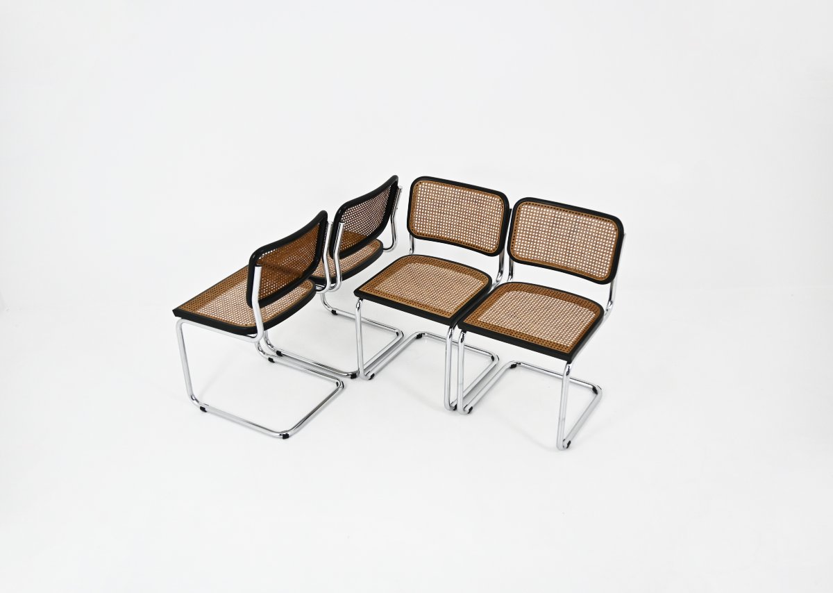 Set Of 4 Marcel Breuer B32 Dining Chairs-photo-1