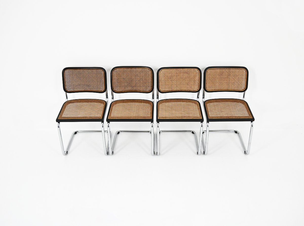 Set Of 4 Marcel Breuer B32 Dining Chairs-photo-3