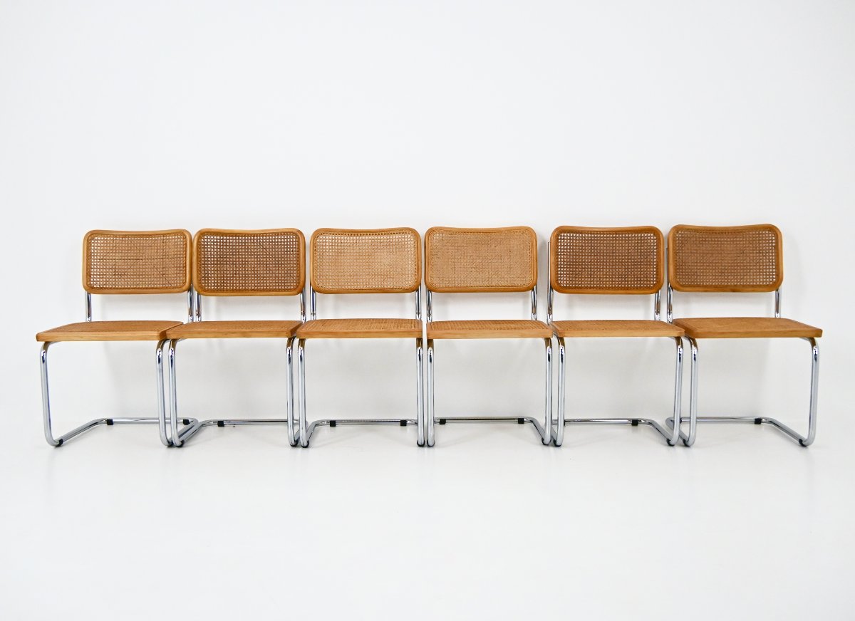 Set Of 6 Marcel Breuer B32 Dining Chairs-photo-2