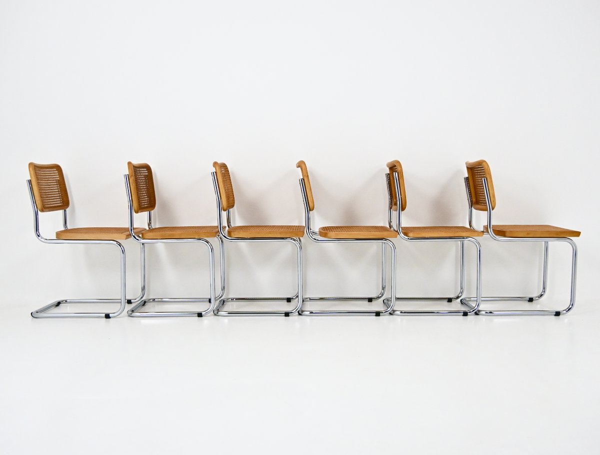 Set Of 6 Marcel Breuer B32 Dining Chairs-photo-3