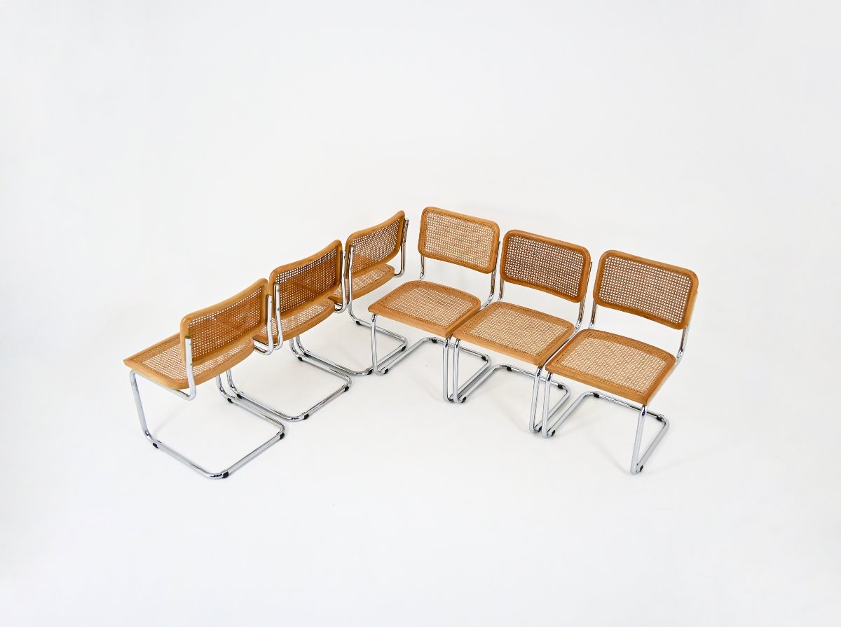 Set Of 6 Marcel Breuer B32 Dining Chairs-photo-1