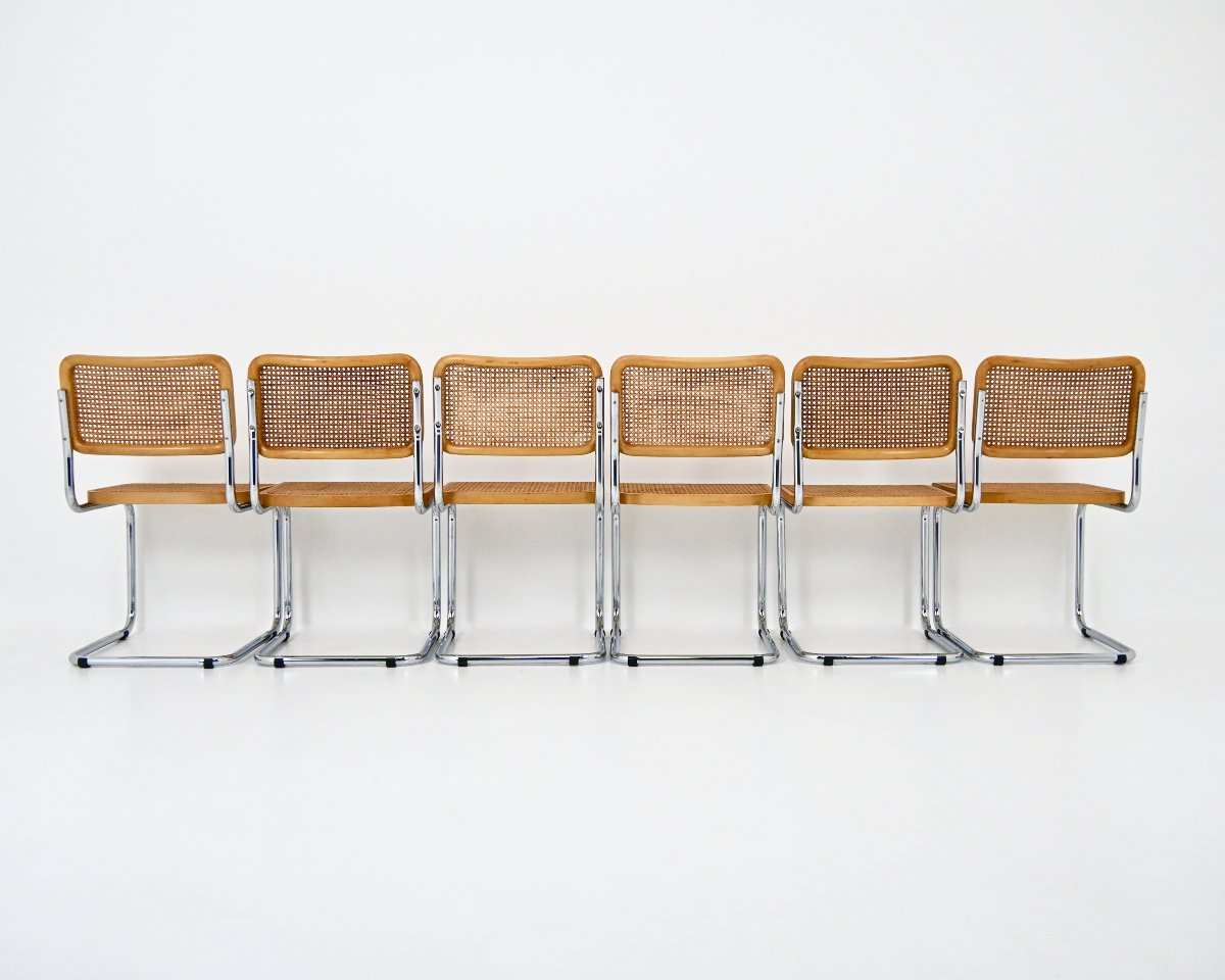 Set Of 6 Marcel Breuer B32 Dining Chairs-photo-2
