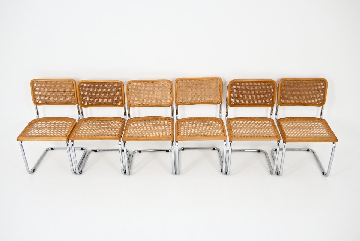 Set Of 6 Marcel Breuer B32 Dining Chairs-photo-3