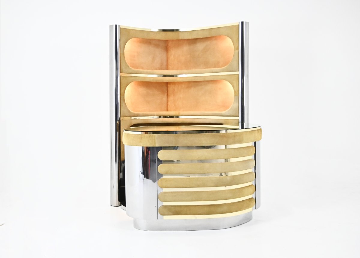 Bar Set Attributed To Willy Rizzo, 1970s-photo-2