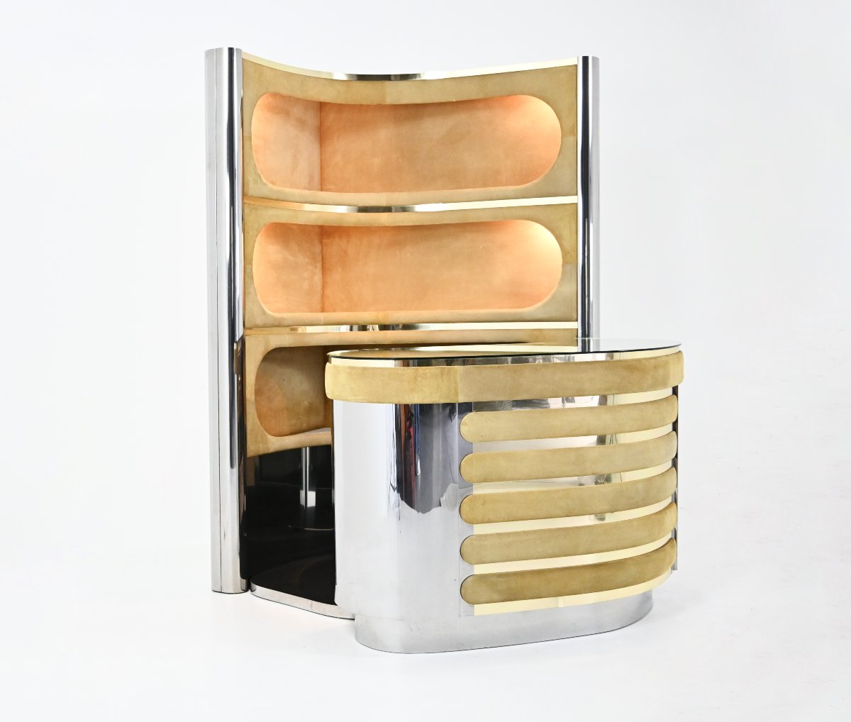Bar Set Attributed To Willy Rizzo, 1970s-photo-1