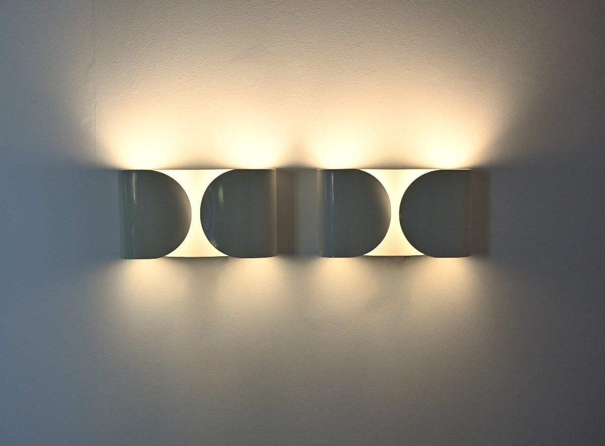 White Foglio Sconces By Tobia & Afra Scarpa For Flos, 1960s, Set Of 2-photo-2