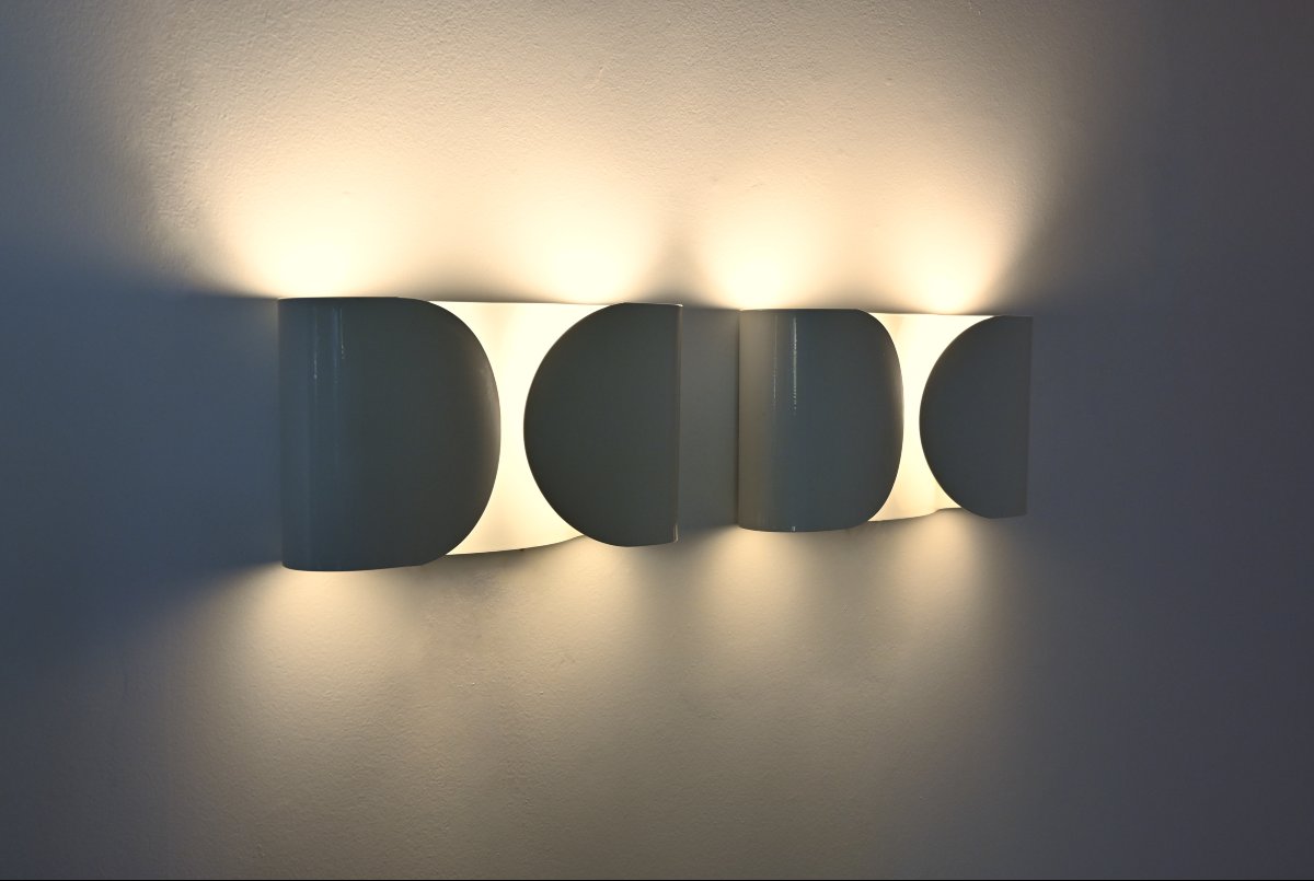 White Foglio Sconces By Tobia & Afra Scarpa For Flos, 1960s, Set Of 2-photo-4