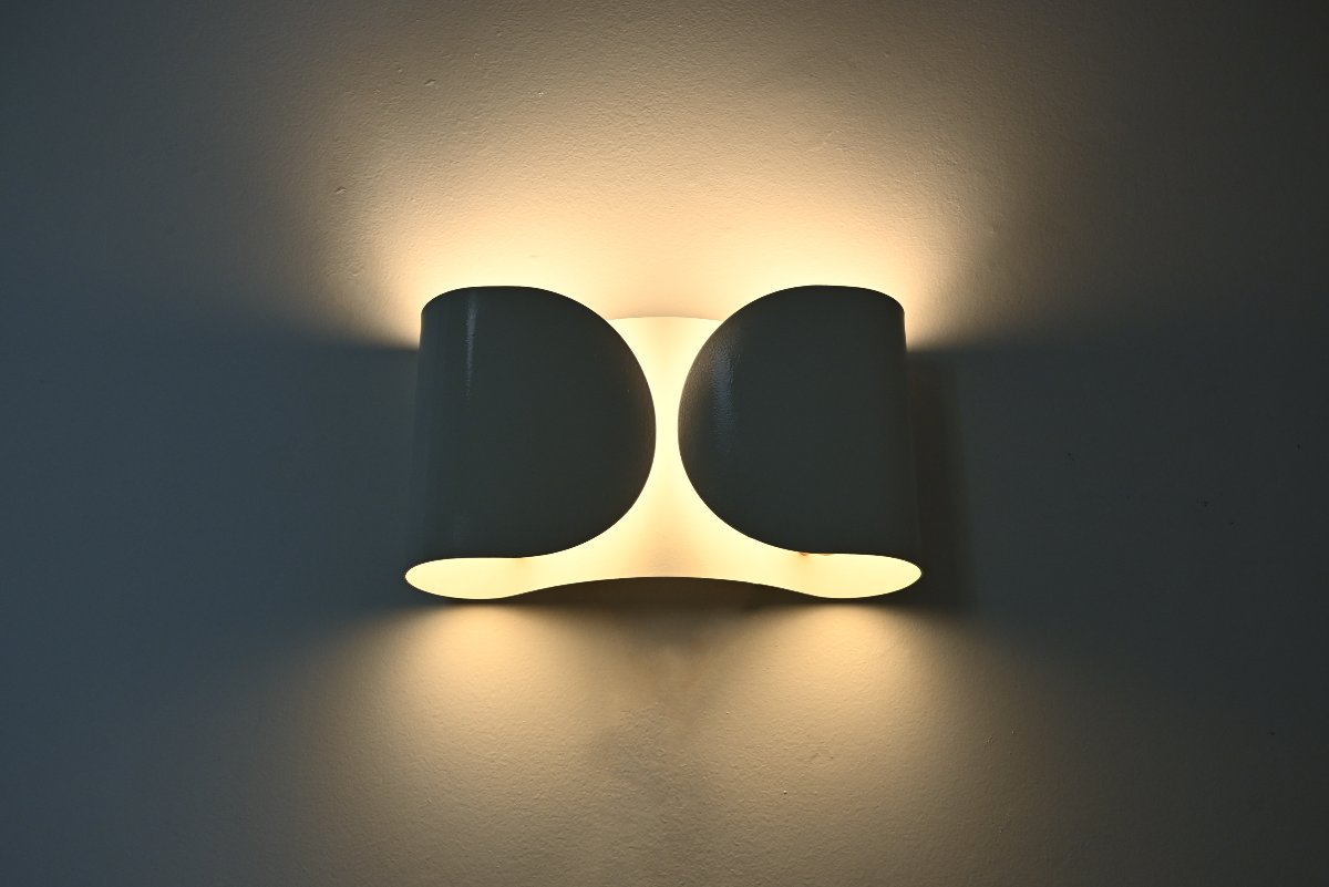 White Foglio Sconce By Tobia & Afra Scarpa For Flos, 1960s-photo-4