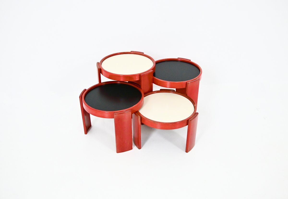 Set Of 4 Nesting Tables Model 780 By Gianfranco Frattini For Cassina, 1960s-photo-2
