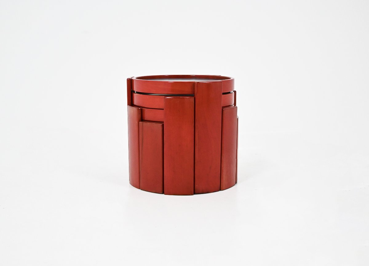 Set Of 4 Nesting Tables Model 780 By Gianfranco Frattini For Cassina, 1960s-photo-3
