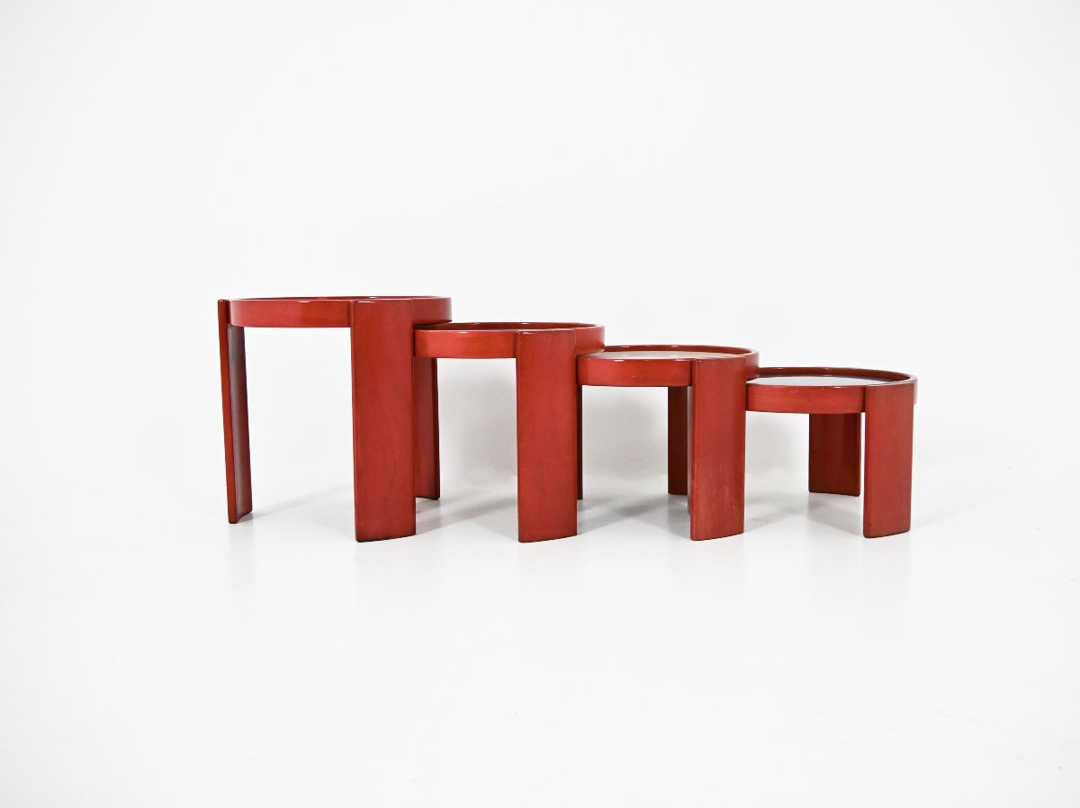 Set Of 4 Nesting Tables Model 780 By Gianfranco Frattini For Cassina, 1960s-photo-1