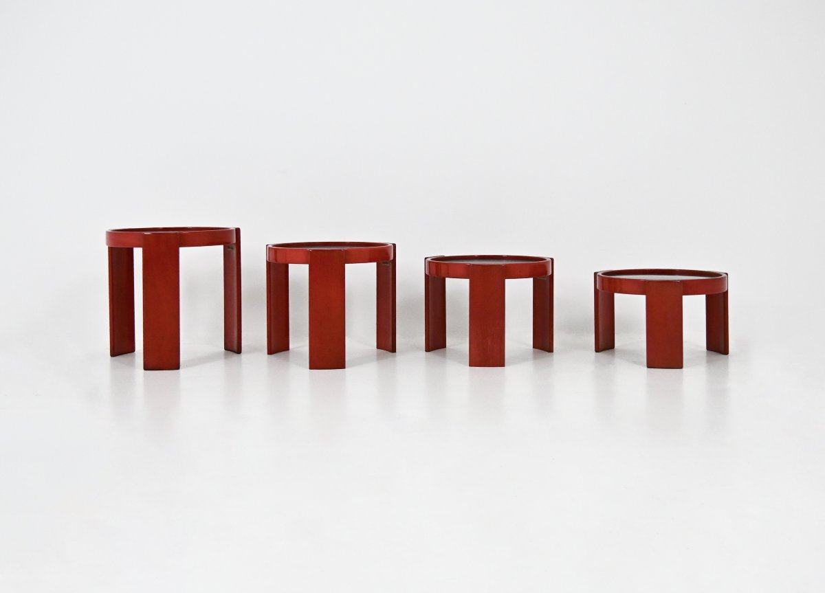 Set Of 4 Nesting Tables Model 780 By Gianfranco Frattini For Cassina, 1960s-photo-2