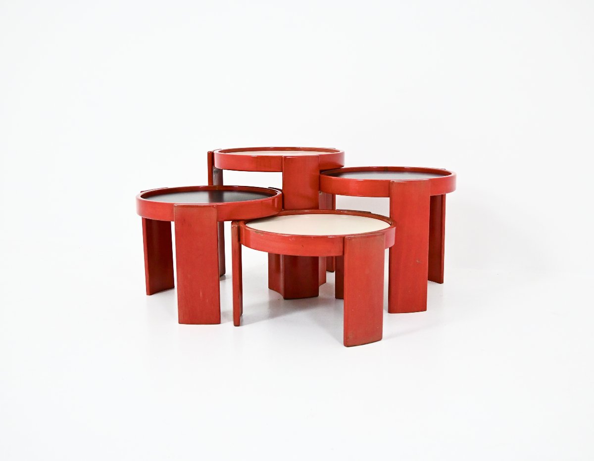 Set Of 4 Nesting Tables Model 780 By Gianfranco Frattini For Cassina, 1960s