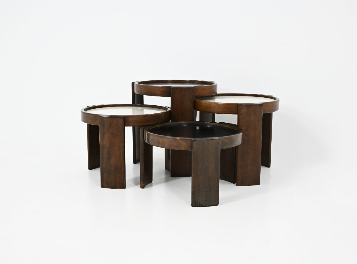 Set Of 4 Nesting Tables Model 780 By Gianfranco Frattini For Cassina, 1960s-photo-2