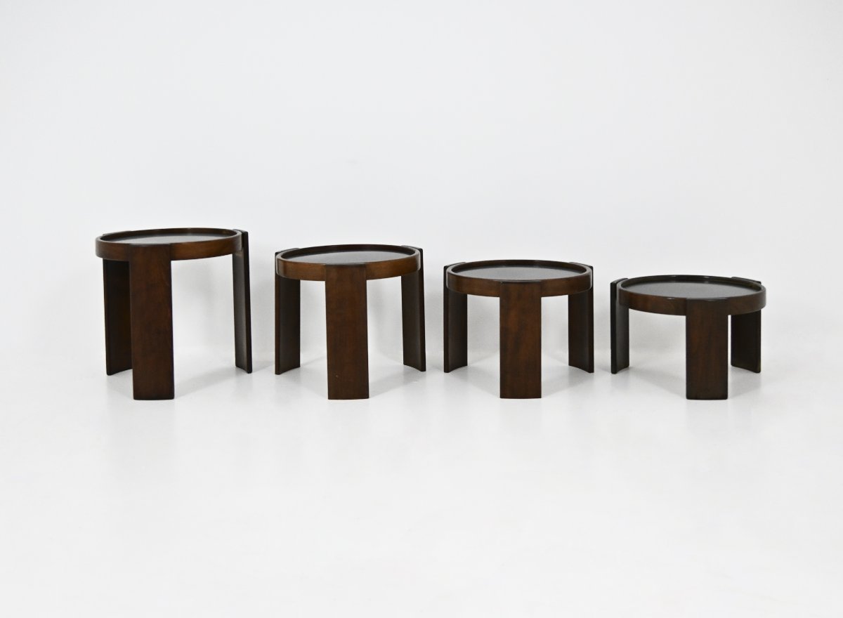 Set Of 4 Nesting Tables Model 780 By Gianfranco Frattini For Cassina, 1960s-photo-3