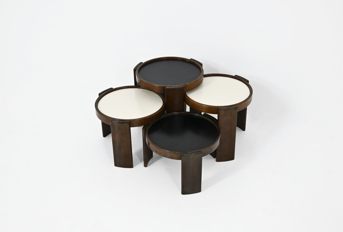 Set Of 4 Nesting Tables Model 780 By Gianfranco Frattini For Cassina, 1960s