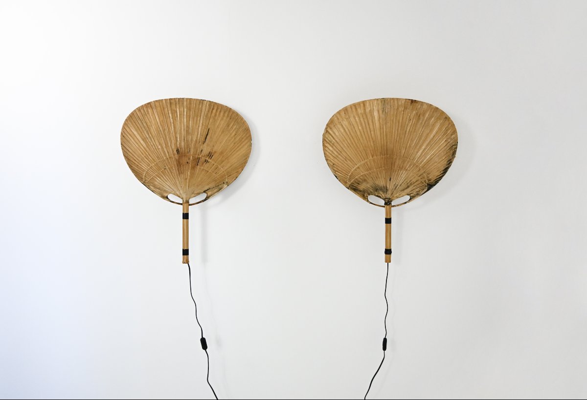 Paire d'appliques murales « Uchiwa » d'Ingo Maurer pour M Design, années 1970-photo-3