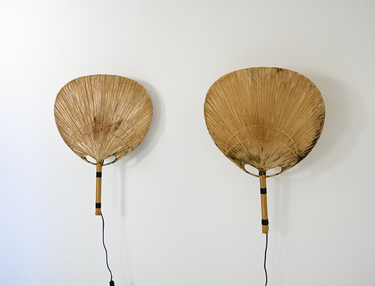 Paire d'appliques murales « Uchiwa » d'Ingo Maurer pour M Design, années 1970-photo-1