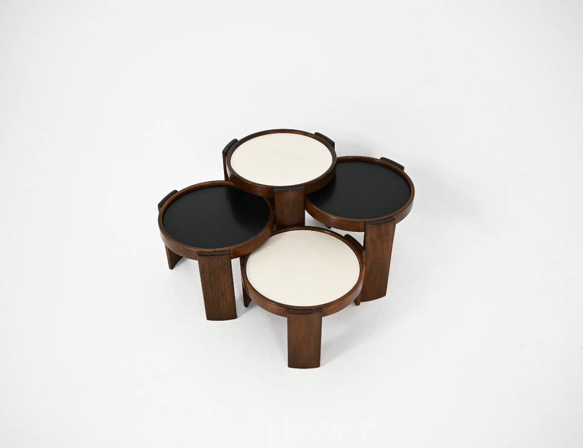 Set Of 4 Nesting Tables, Model 780, By Gianfranco Frattini For Cassina, 1960s-photo-2
