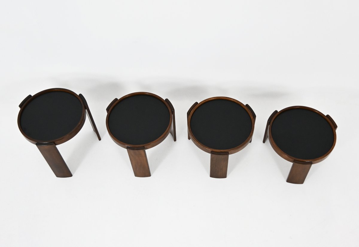 Set Of 4 Nesting Tables, Model 780, By Gianfranco Frattini For Cassina, 1960s-photo-4