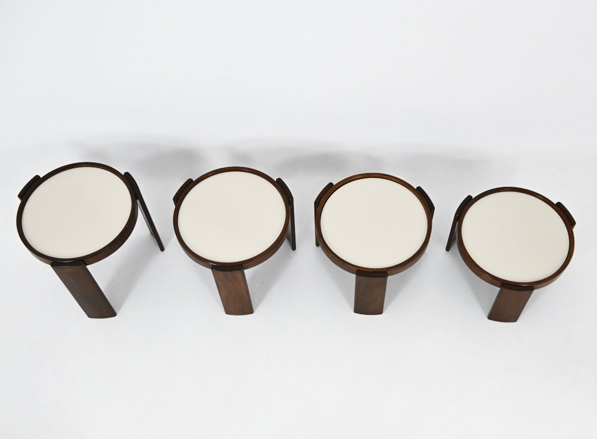 Set Of 4 Nesting Tables, Model 780, By Gianfranco Frattini For Cassina, 1960s-photo-5