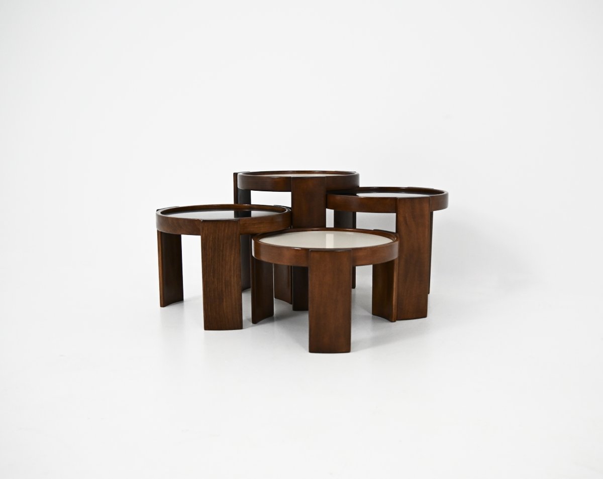 Set Of 4 Nesting Tables, Model 780, By Gianfranco Frattini For Cassina, 1960s
