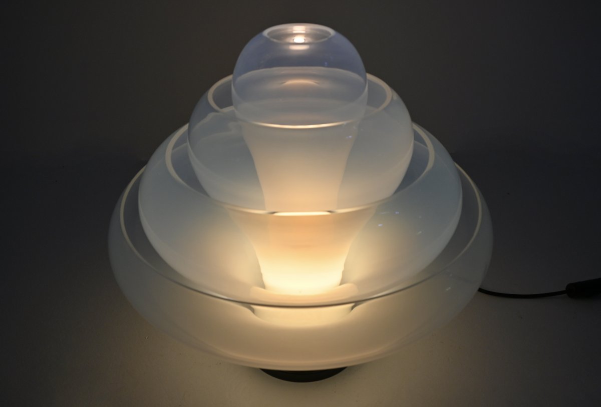 Lt305 “lotus” Table Lamp By Carlo Nason For Mazzega, 1960s-photo-3