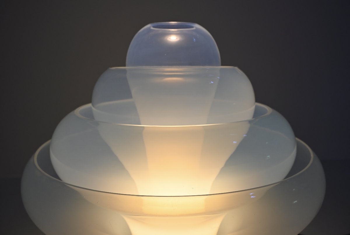 Lt305 “lotus” Table Lamp By Carlo Nason For Mazzega, 1960s-photo-4