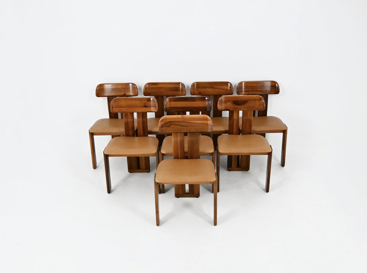 "sapporo" Dining Chairs By Mario Marenco For Mobilgirgi, 1970s, Set Of 8-photo-2