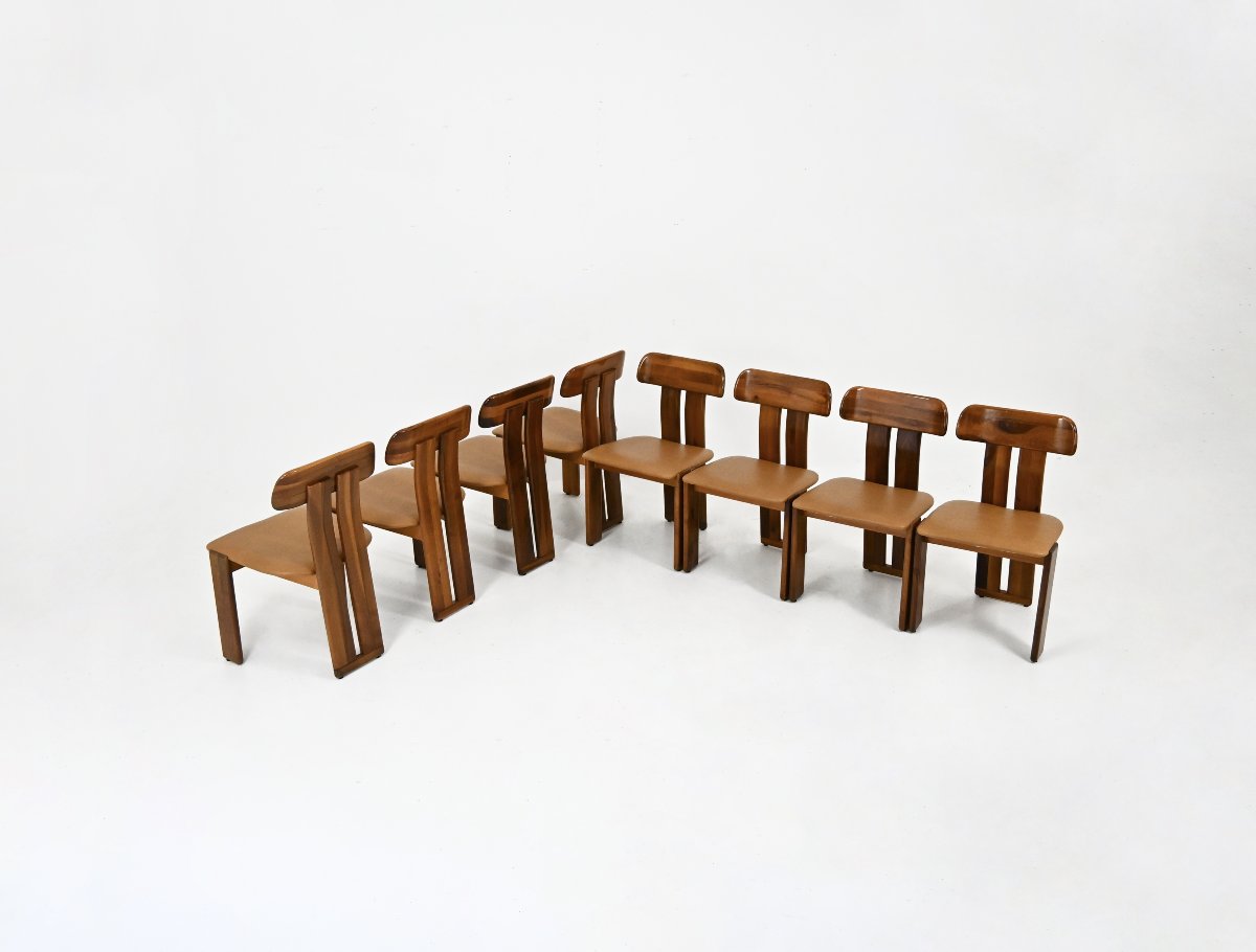 "sapporo" Dining Chairs By Mario Marenco For Mobilgirgi, 1970s, Set Of 8-photo-3