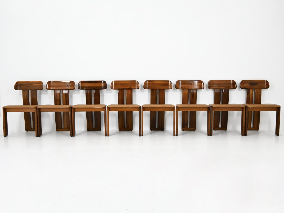 "sapporo" Dining Chairs By Mario Marenco For Mobilgirgi, 1970s, Set Of 8-photo-4