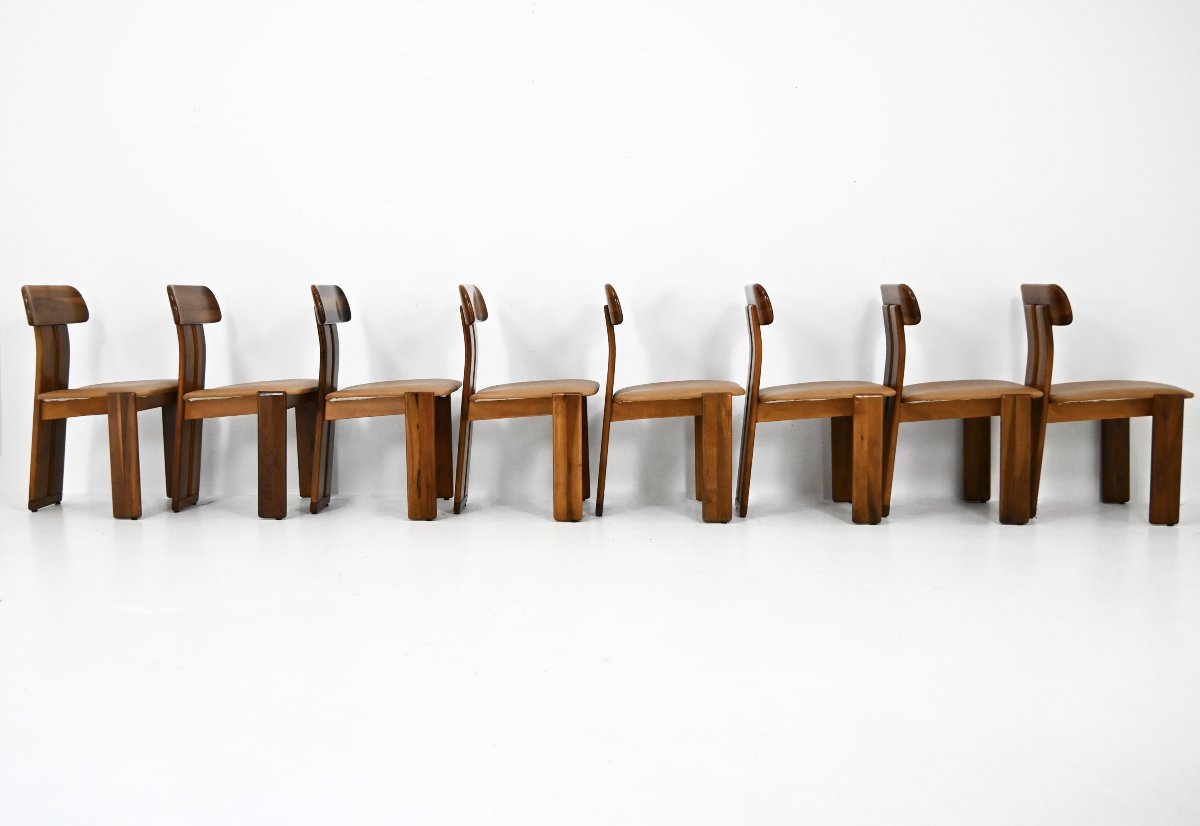 "sapporo" Dining Chairs By Mario Marenco For Mobilgirgi, 1970s, Set Of 8-photo-1