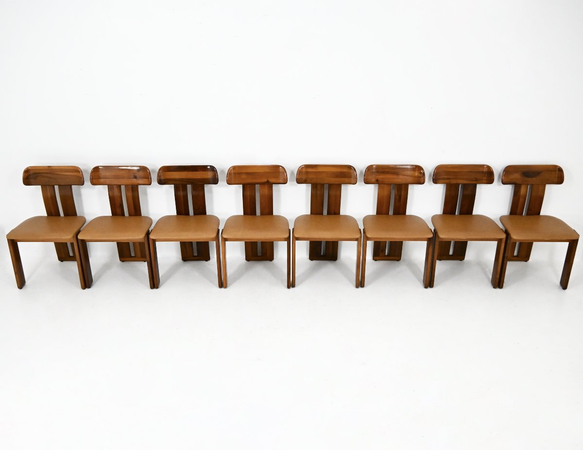 "sapporo" Dining Chairs By Mario Marenco For Mobilgirgi, 1970s, Set Of 8-photo-4