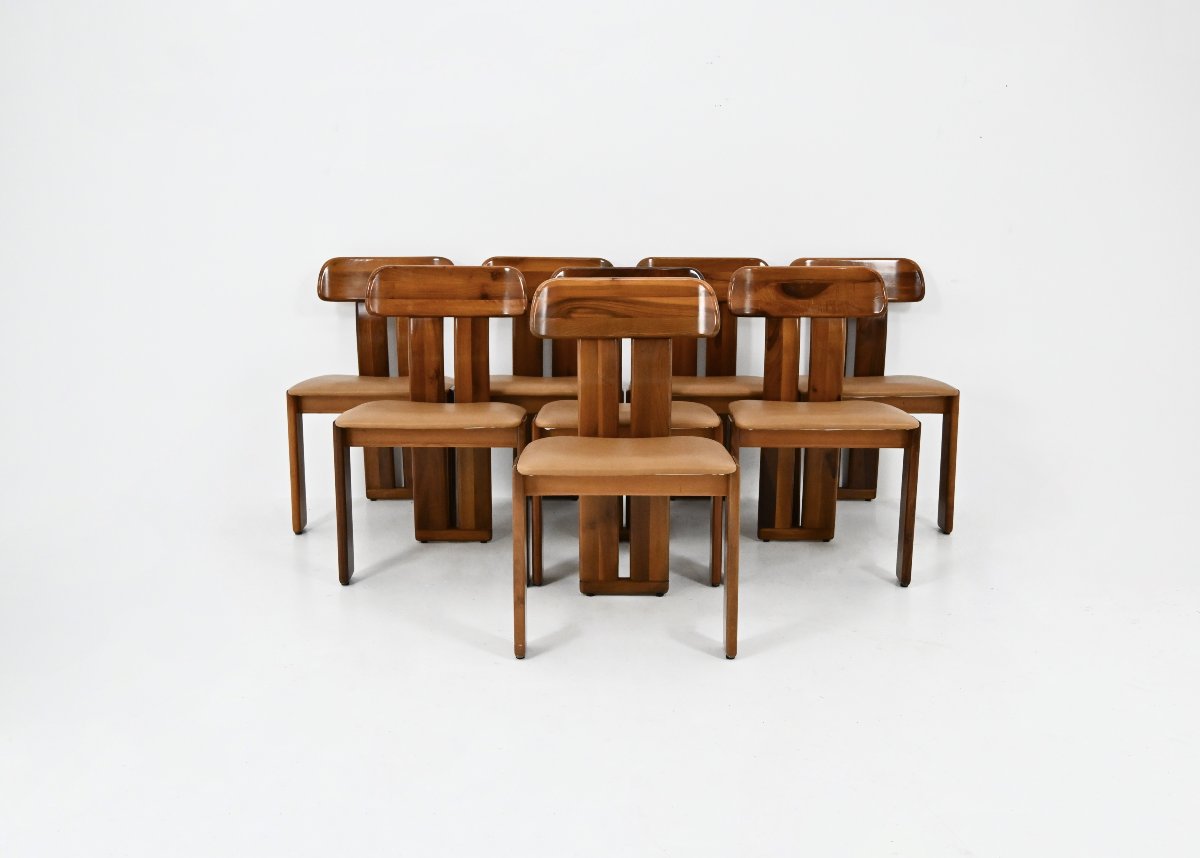 "sapporo" Dining Chairs By Mario Marenco For Mobilgirgi, 1970s, Set Of 8
