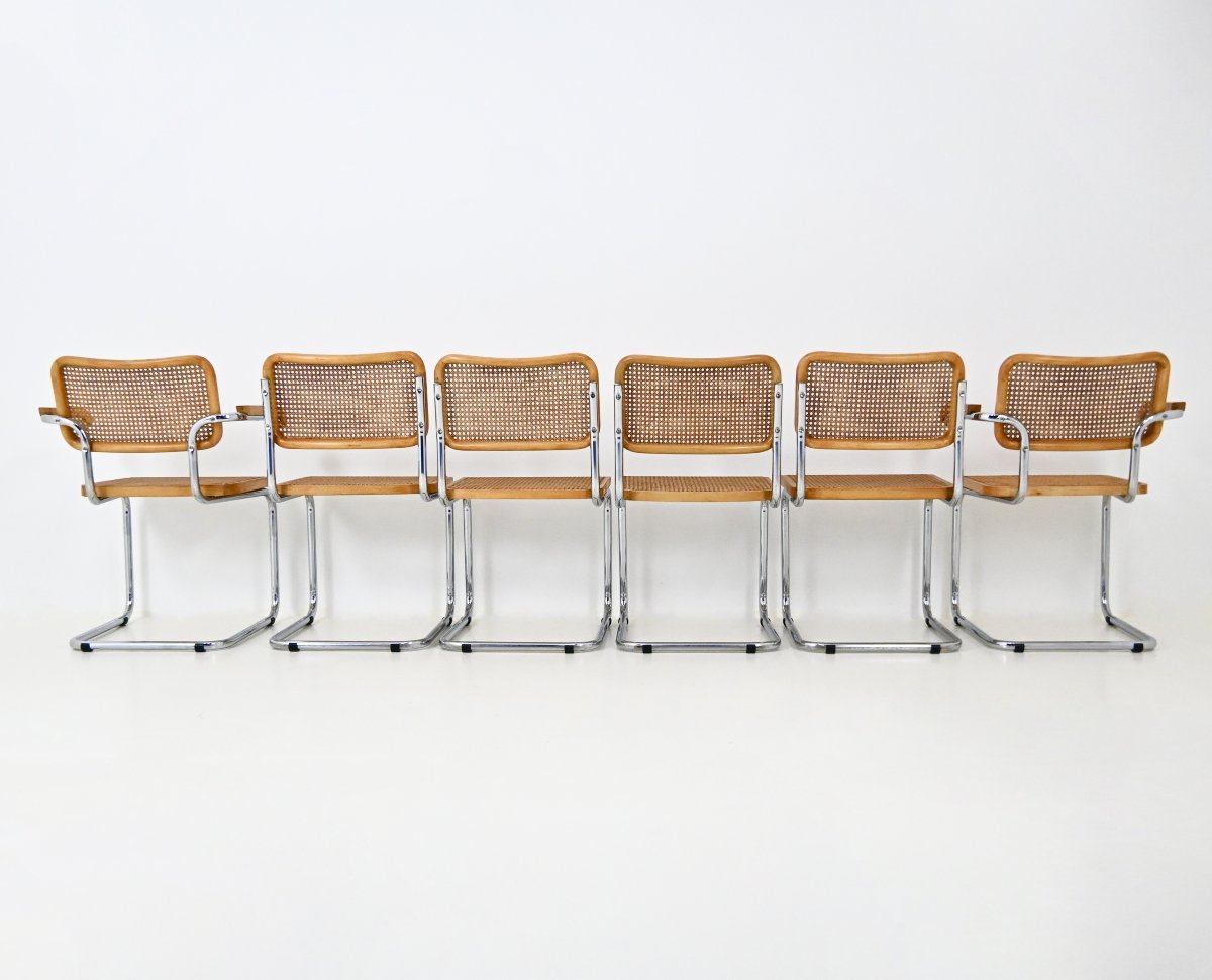 Ensemble de 6 chaises de salle à manger Style B32 par Marcel Breuer-photo-1