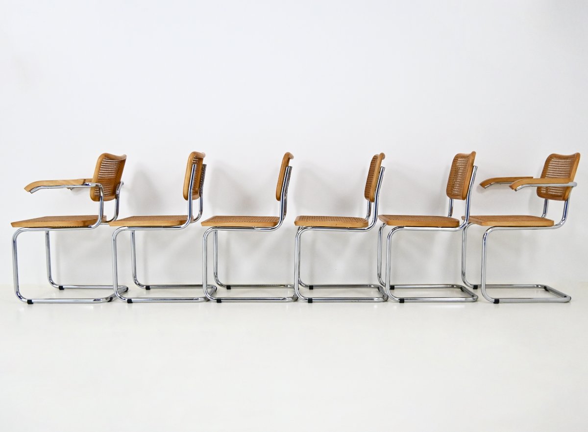 Ensemble de 6 chaises de salle à manger Style B32 par Marcel Breuer-photo-2