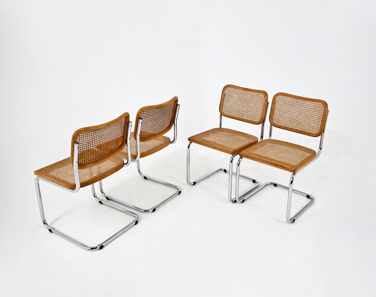 Ensemble de 4 chaises de salle à manger Style B32 de Marcel Breuer