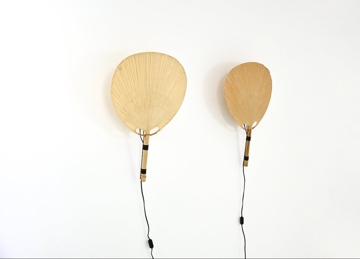 Pair Of “uchiwa” Wall Sconces By Ingo Maurer For M Design, 1970s-photo-3