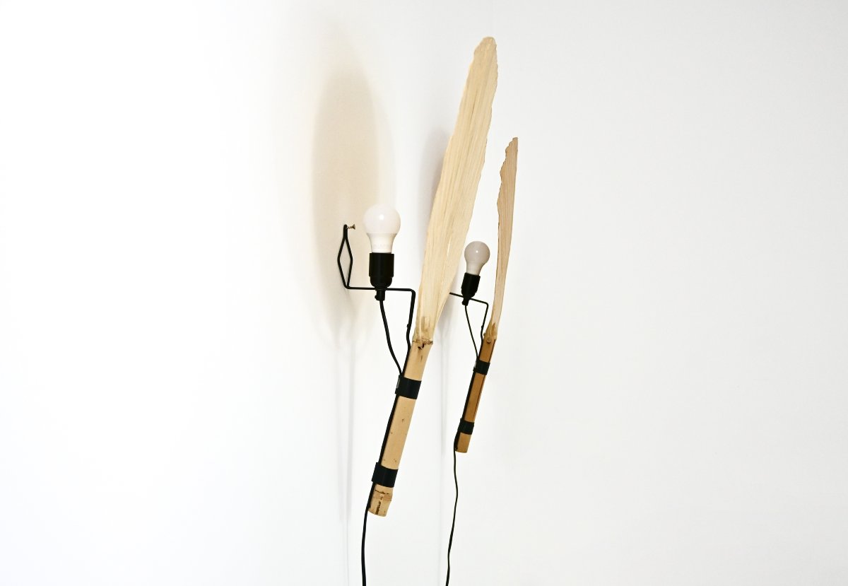 Pair Of “uchiwa” Wall Sconces By Ingo Maurer For M Design, 1970s-photo-5
