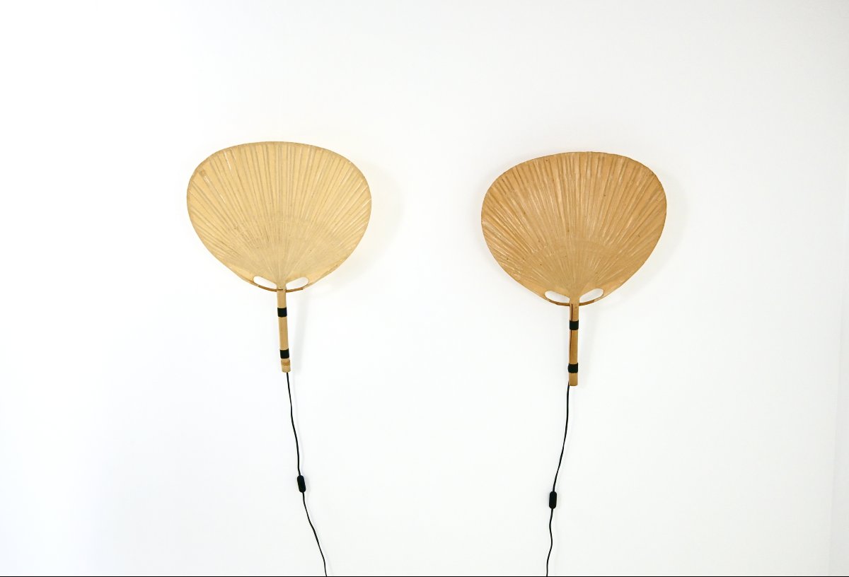 Pair Of “uchiwa” Wall Sconces By Ingo Maurer For M Design, 1970s