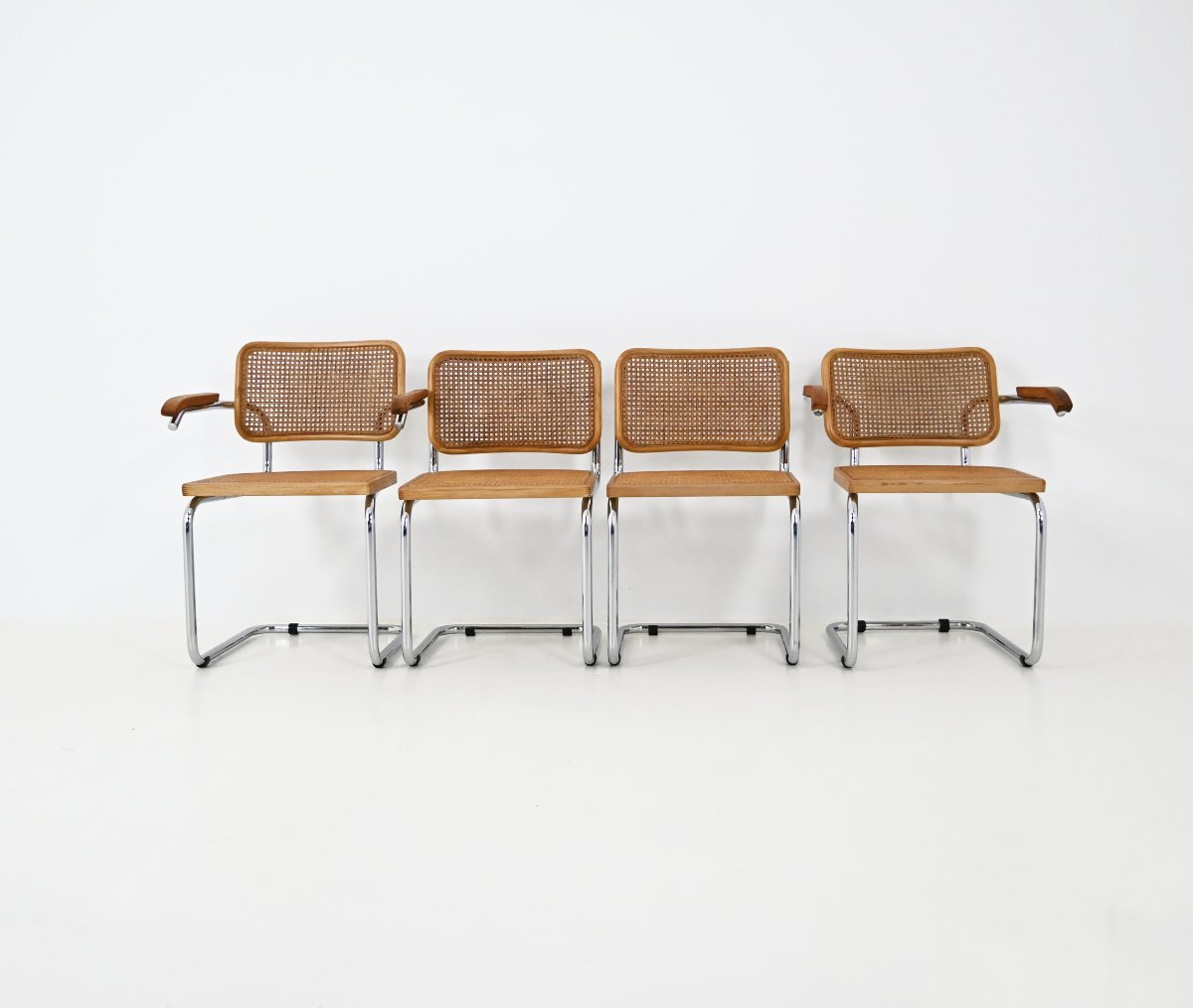 Set Of 4 B32-style Dining Chairs By Marcel Breuer-photo-3