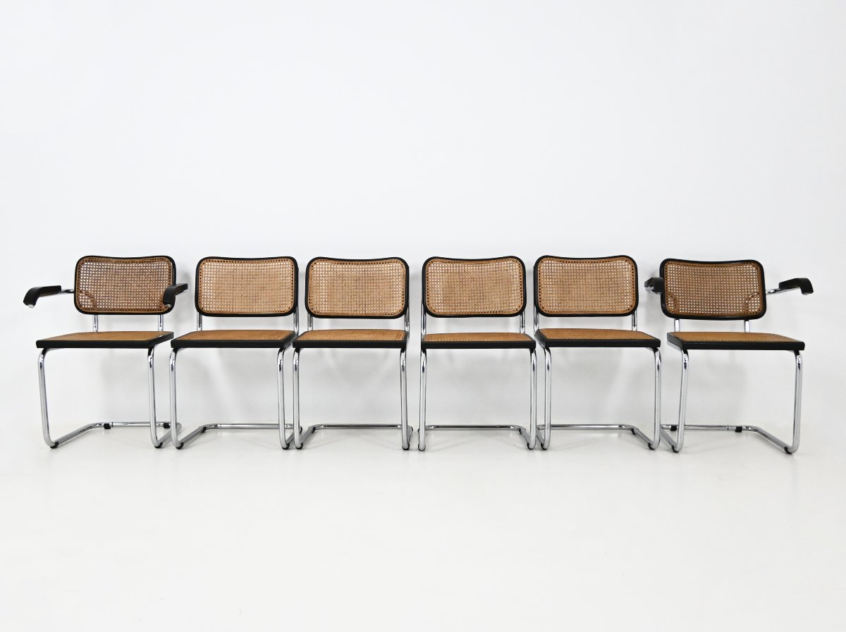 Set Of 6 Marcel Breuer B32-style Dining Chairs-photo-3