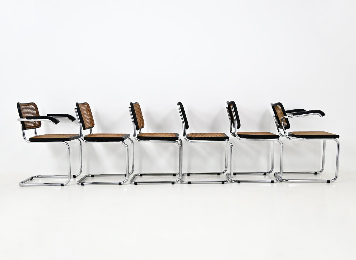 Set Of 6 Marcel Breuer B32-style Dining Chairs-photo-4