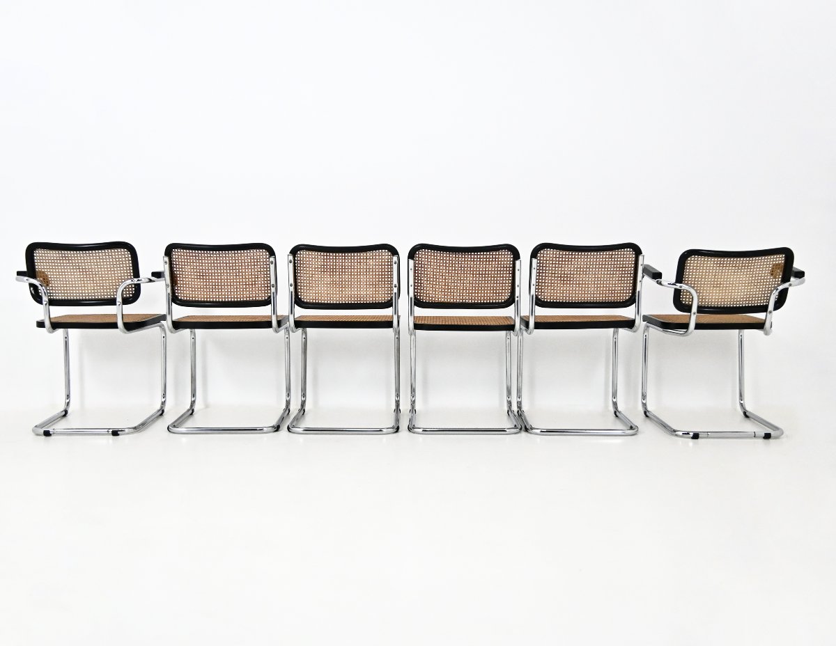 Set Of 6 Marcel Breuer B32-style Dining Chairs-photo-1