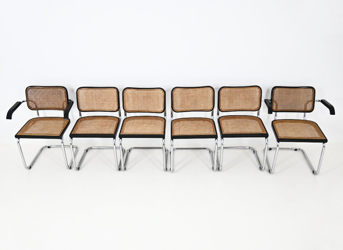 Set Of 6 Marcel Breuer B32-style Dining Chairs-photo-3